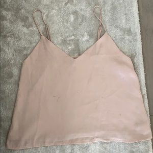 Brandy Melville light pink silk tank top